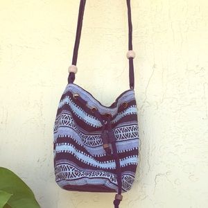 Small fabric material bohemian cross body bag